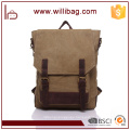 Factory Direct Sale Korean Style Canvas Bags School Backpacks With Genuine Leather